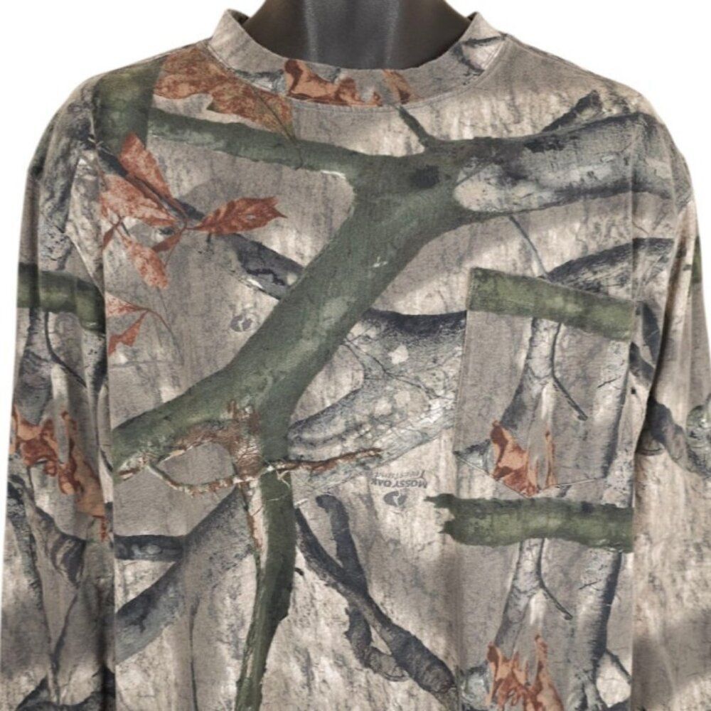 Vintage Mossy Oak Camo T Shirt Mens Size XL Y2K Camouflage Tree Stand Hunting